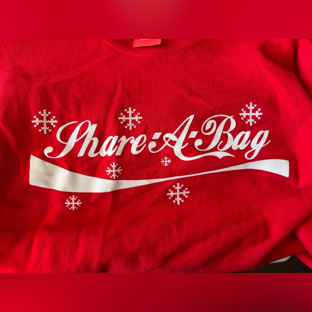Red full send mens “share a bag” crewneck